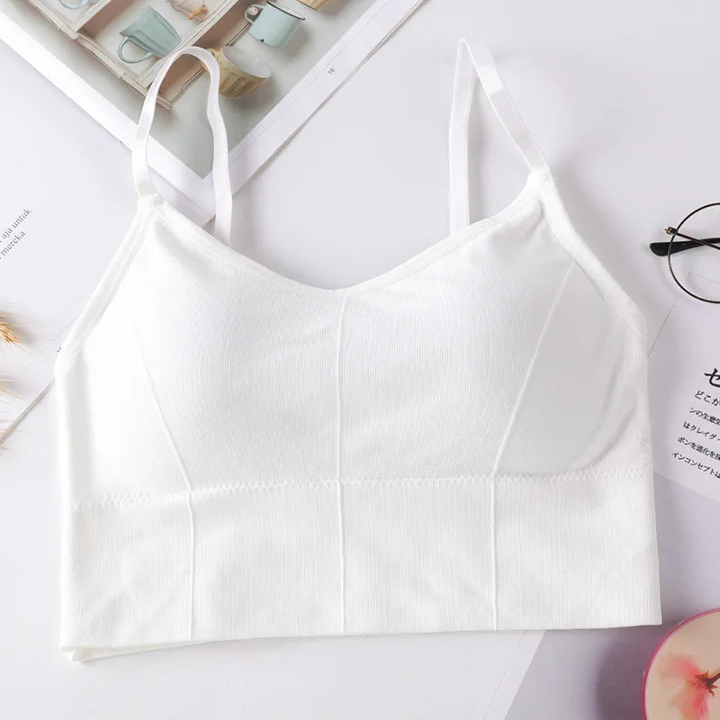 new women Sports Bras top tank vests Wrapped chest U-shaped beautiful back suspender girl's underwear student sports female vest