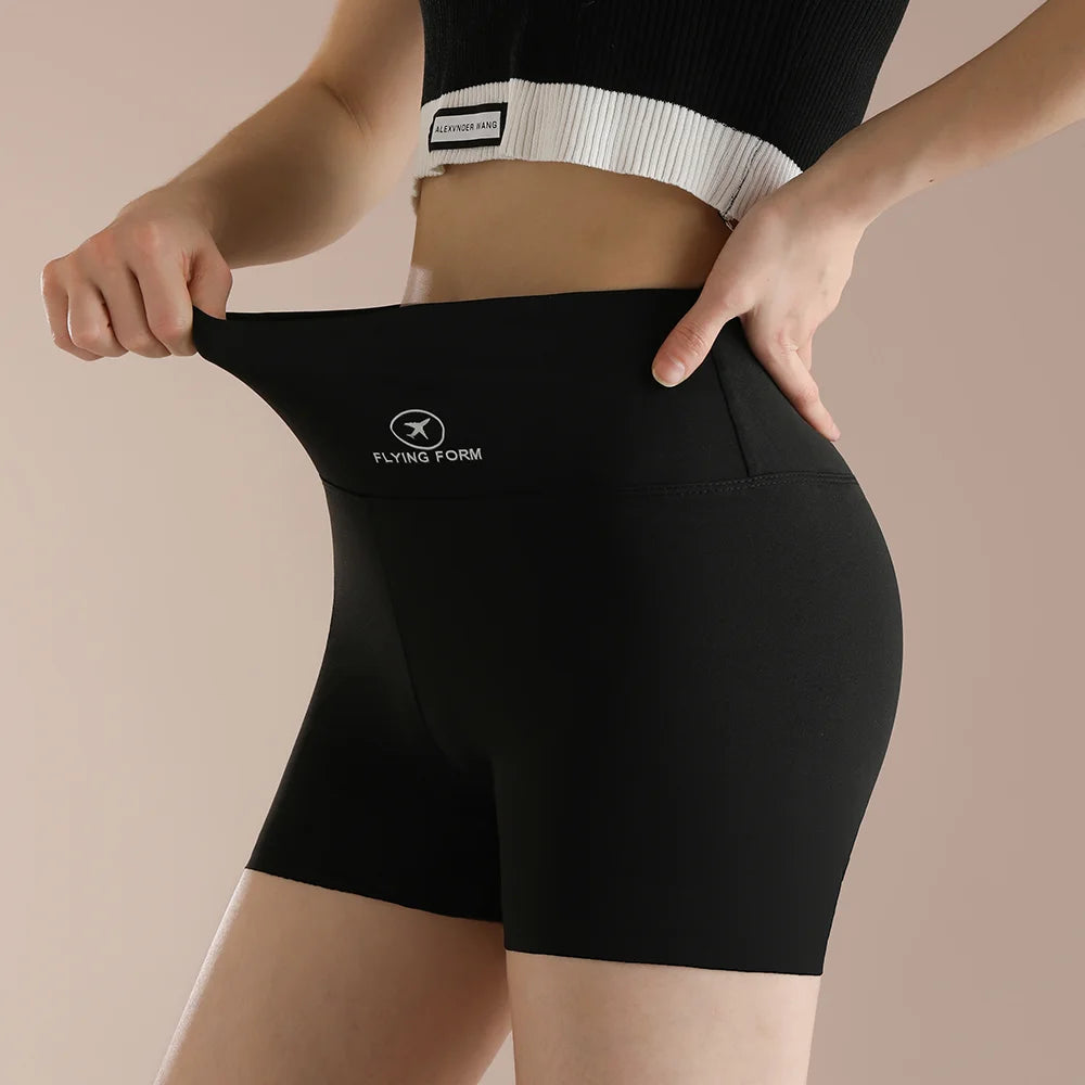 Women Thread Slim Shorts High Stretch Seamless Yoga Leggings Summer Ladies Girls High Waist Running Cycling Gym Sports Shorts