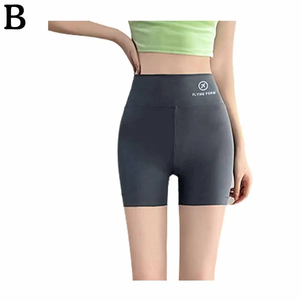 1pcs Women's Leggings Belly Tightening And Hip Lifting Pants Anti Glare Yoga Ice Silk Seamless Shorts Safety Shorts 3/4 Pants 
