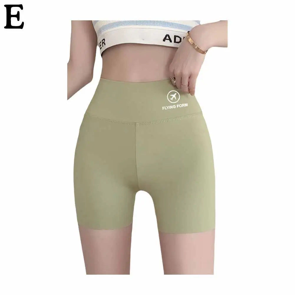 1pcs Women's Leggings Belly Tightening And Hip Lifting Pants Anti Glare Yoga Ice Silk Seamless Shorts Safety Shorts 3/4 Pants 