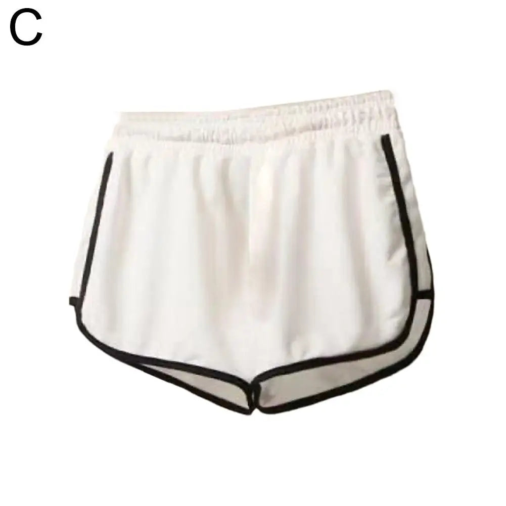 Women's Cotton Yoga Shorts Mid-waist Casual Loose Straight Pants Lady Striped Sports Shorts Running Wearing Gym Yoga Hot Pants