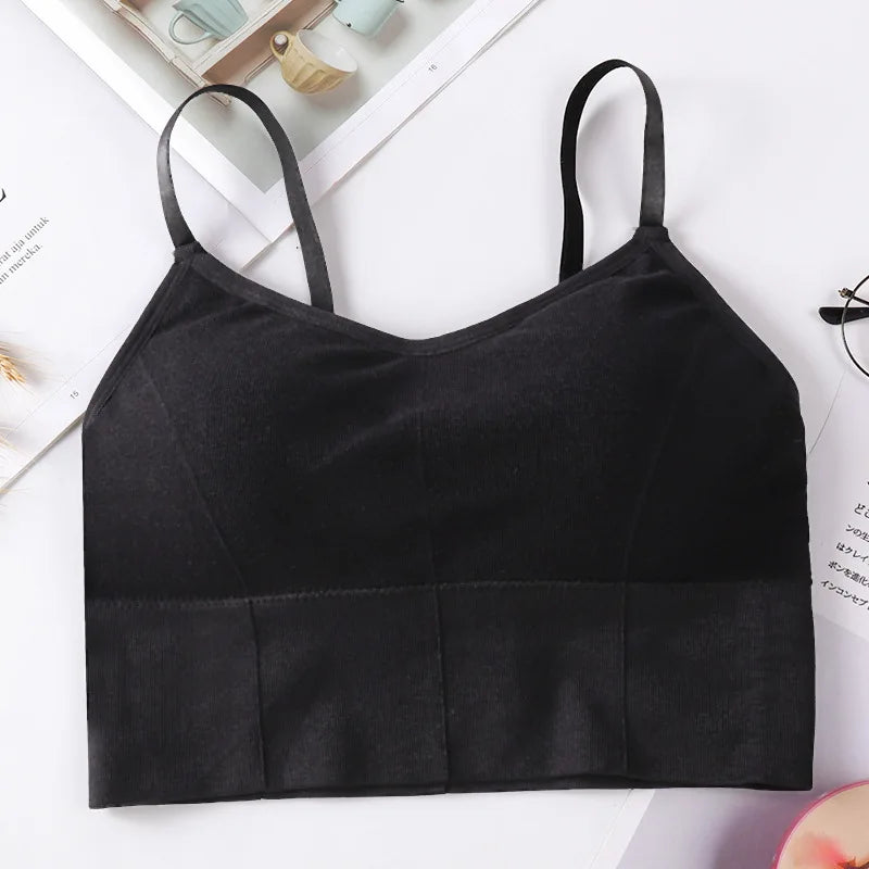 new women Sports Bras top tank vests Wrapped chest U-shaped beautiful back suspender girl's underwear student sports female vest