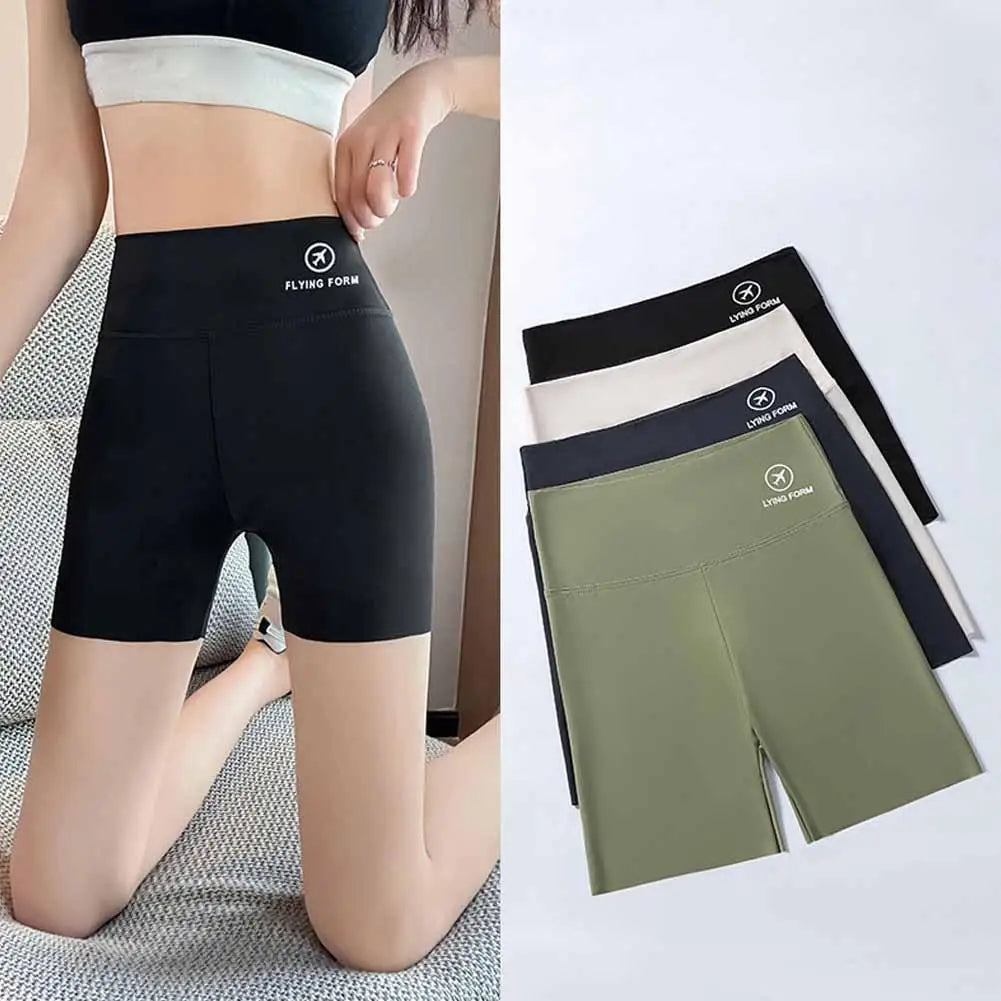 1pcs Women's Leggings Belly Tightening And Hip Lifting Pants Anti Glare Yoga Ice Silk Seamless Shorts Safety Shorts 3/4 Pants 