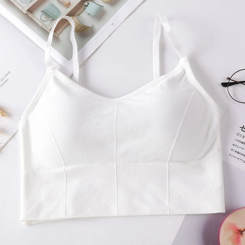 new women Sports Bras top tank vests Wrapped chest U-shaped beautiful back suspender girl's underwear student sports female vest