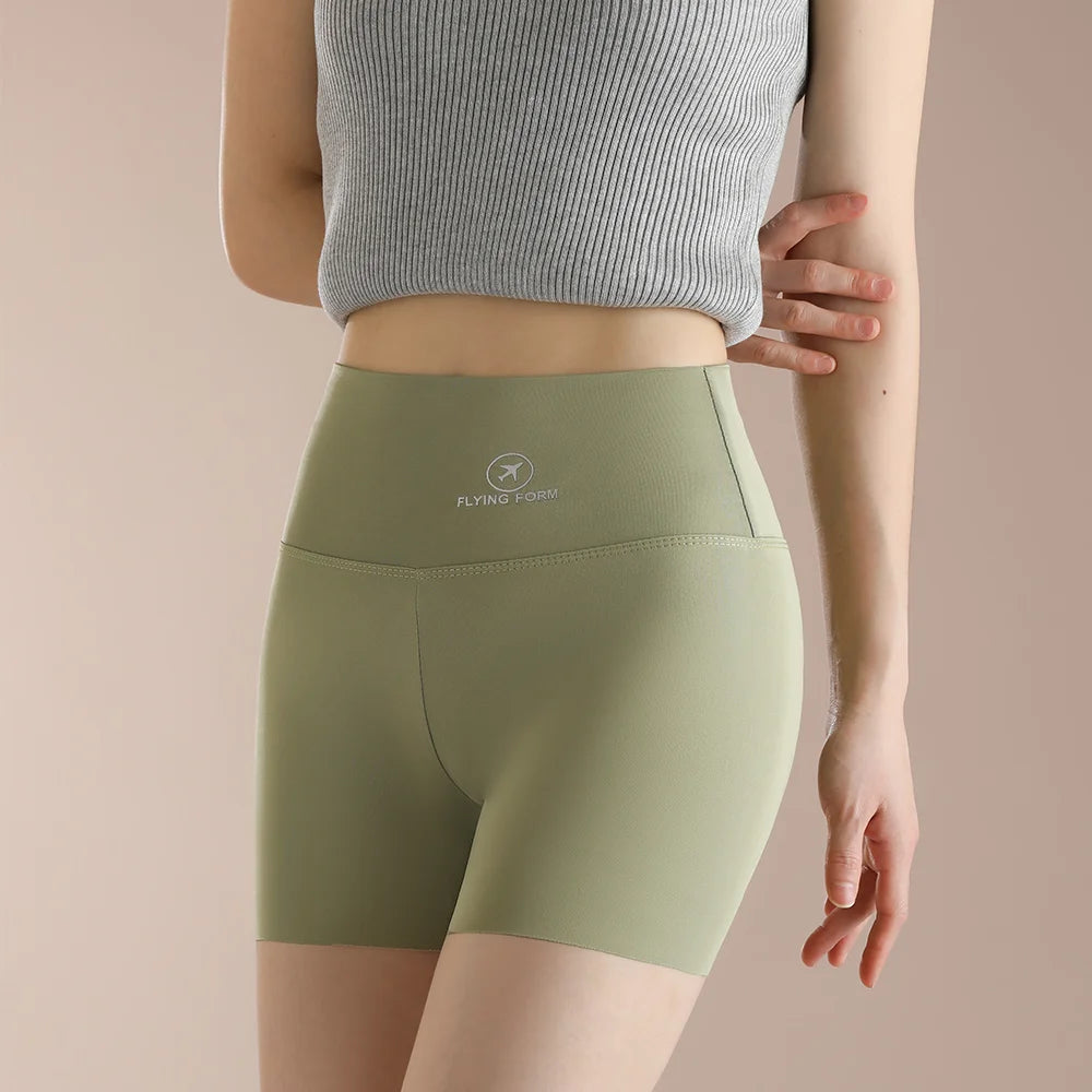 Women Thread Slim Shorts High Stretch Seamless Yoga Leggings Summer Ladies Girls High Waist Running Cycling Gym Sports Shorts