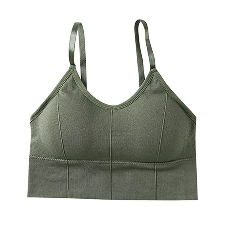 new women Sports Bras top tank vests Wrapped chest U-shaped beautiful back suspender girl's underwear student sports female vest