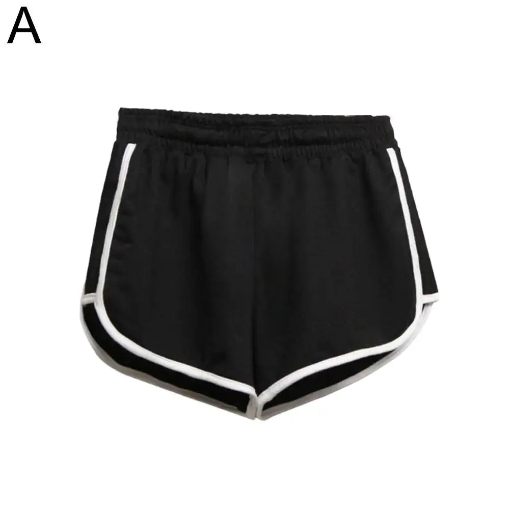 Women's Cotton Yoga Shorts Mid-waist Casual Loose Straight Pants Lady Striped Sports Shorts Running Wearing Gym Yoga Hot Pants