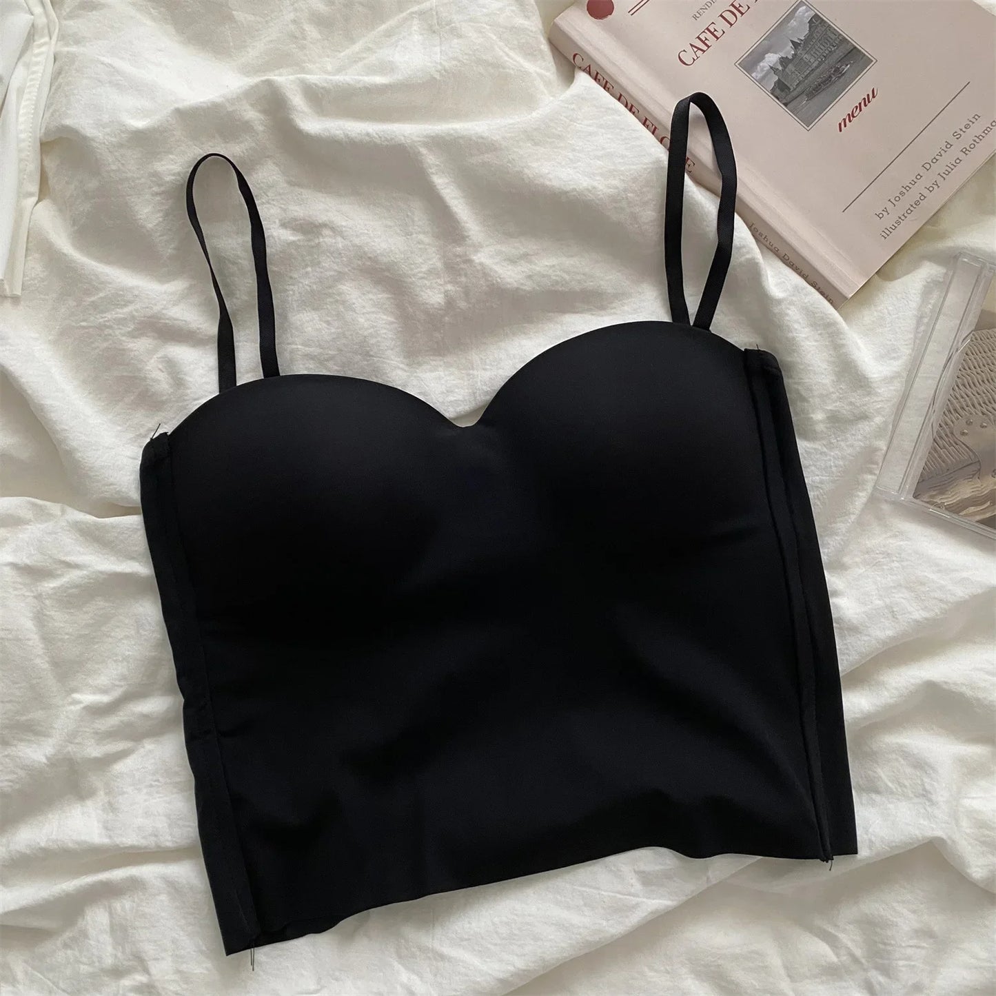 Tank Top Bra Seamless Skin-Friendly U-Back Vest with Fixed Chest Pad Suspender for Women Popular Cool Solid Knitted Yoga Gym