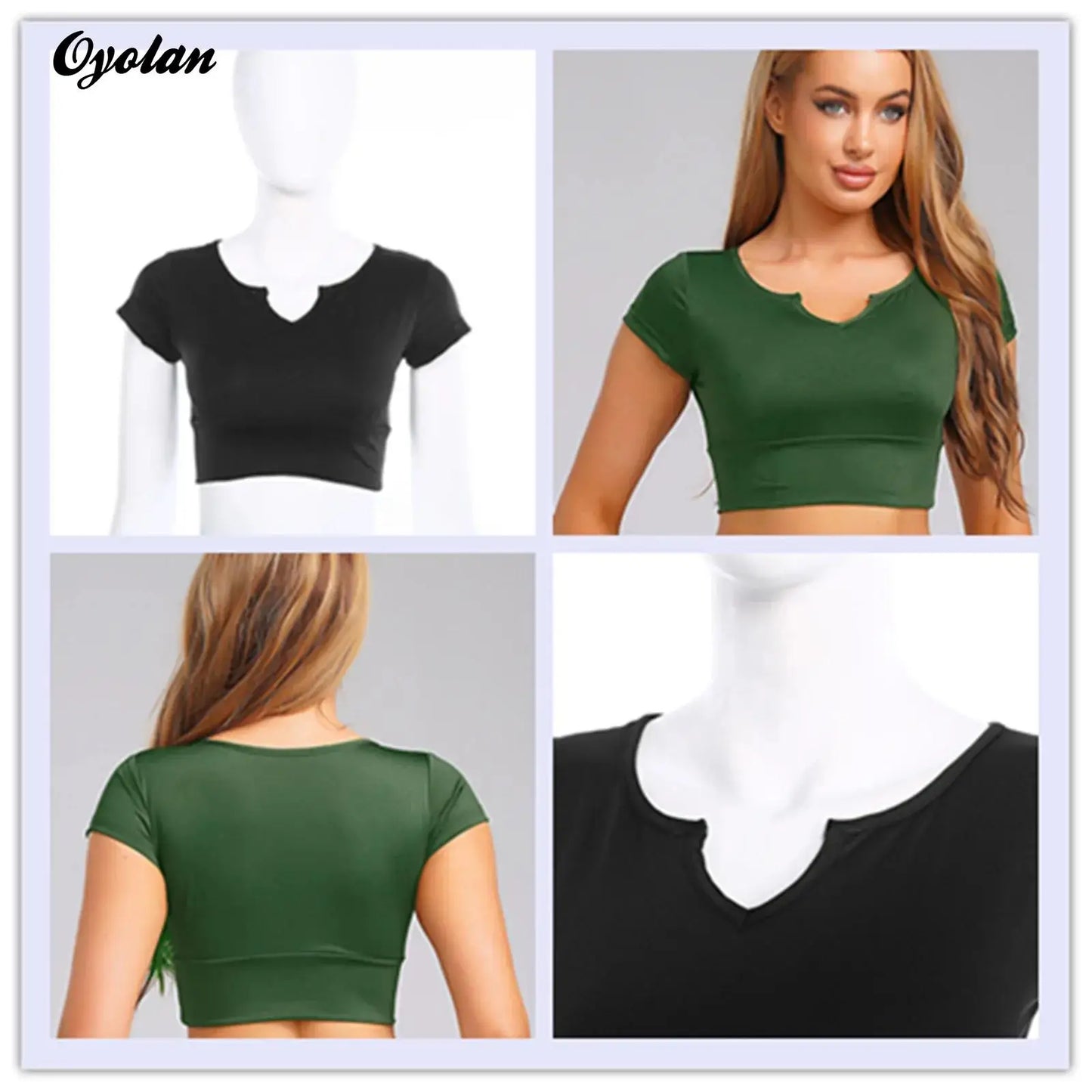 Womens V-Neck Cropped T-Shirt Top Slim Fitted Casual Vest Tops with Chest Pads Tight Fitting Short Yoga Sports Workout Crop Top
