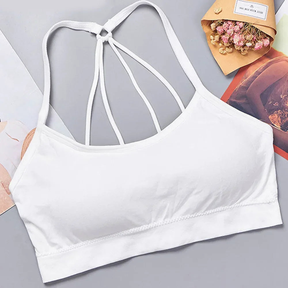 Sports Underwear Women Yoga Fitness Seamless Crop Top Wide Letter Straps Comfortable Workout Activewear Tees Tanks