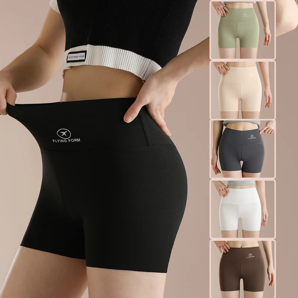 Women Thread Slim Shorts High Stretch Seamless Yoga Leggings Summer Ladies Girls High Waist Running Cycling Gym Sports Shorts