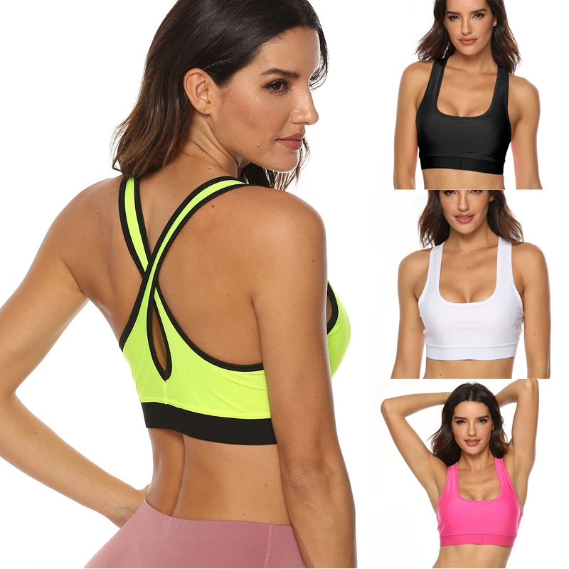 Women Padded Sports Bra Slim Stretch Fitness Yoga Running Ladies Bra Tank Top Fitness Wear for Yoga Gym Brassiere Sportswear