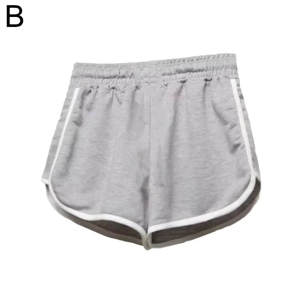 Women's Cotton Yoga Shorts Mid-waist Casual Loose Straight Pants Lady Striped Sports Shorts Running Wearing Gym Yoga Hot Pants