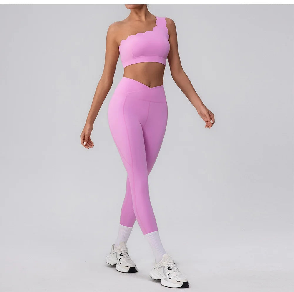 Lycra Gym Set Seamless Yoga Set Women Workout Tracksuit 2 Pieces Sports Suits Fitness Bra High Waist Leggings Running Outfit