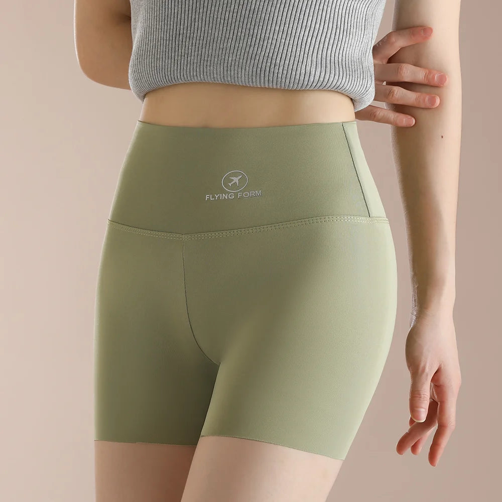 Women Thread Slim Shorts High Stretch Seamless Yoga Leggings Summer Ladies Girls High Waist Running Cycling Gym Sports Shorts