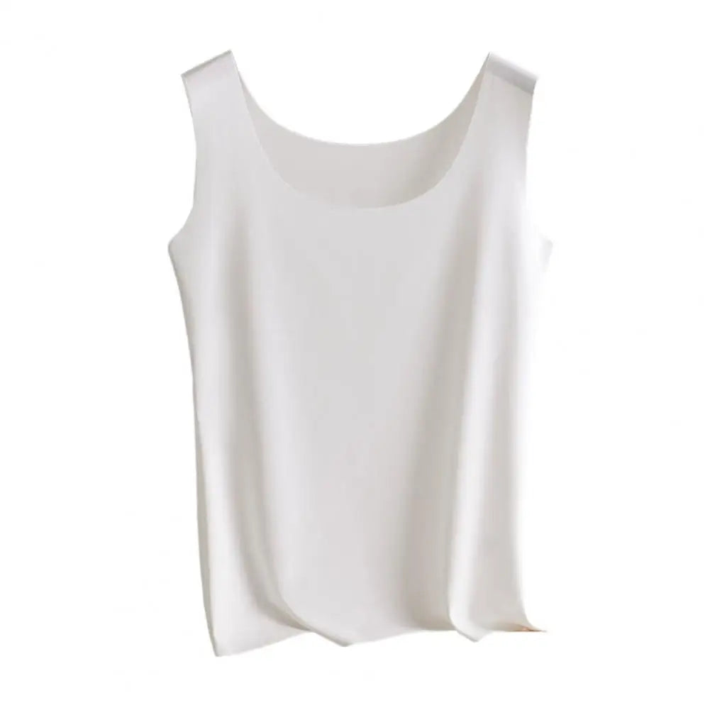 Summer Women's Ice Silk Tank Top Scoop Neck Sleeveless Vest Camisole Top Basic Cami Blouse Casual Workout Shirts