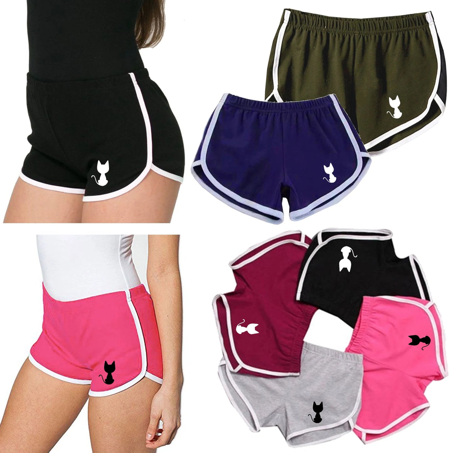 Summer Women's Sports Shorts Women's Mid-waist Stretch Seamless Fitness Leggings Push-ups Gym Training Leggings Shorts
