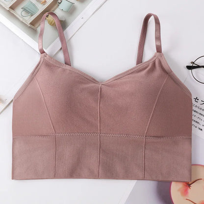 new women Sports Bras top tank vests Wrapped chest U-shaped beautiful back suspender girl's underwear student sports female vest