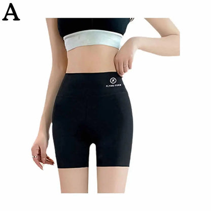 1pcs Women's Leggings Belly Tightening And Hip Lifting Pants Anti Glare Yoga Ice Silk Seamless Shorts Safety Shorts 3/4 Pants ﻿