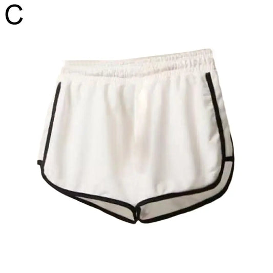 Women's Cotton Yoga Shorts Mid-waist Casual Loose Straight Pants Lady Striped Sports Shorts Running Wearing Gym Yoga Hot Pants
