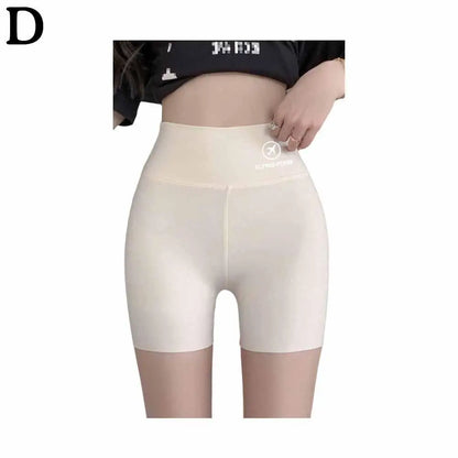 1pcs Women's Leggings Belly Tightening And Hip Lifting Pants Anti Glare Yoga Ice Silk Seamless Shorts Safety Shorts 3/4 Pants ﻿