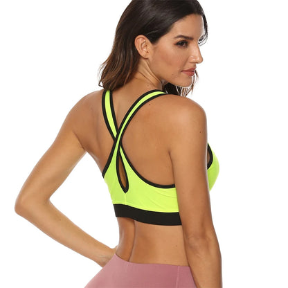 Women Padded Sports Bra Slim Stretch Fitness Yoga Running Ladies  Bra Tank Top Fitness Wear for Yoga Gym Brassiere Sportswear