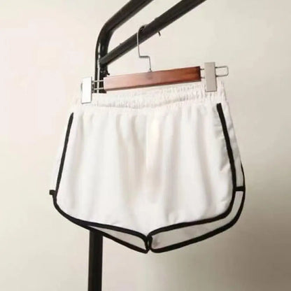 Women's Cotton Yoga Shorts Mid-waist Casual Loose Straight Pants Lady Striped Sports Shorts Running Wearing Gym Yoga Hot Pants